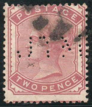 Great Britain 1880-81 QV 2d pale rose perfined good used. SG 168. Cat £120 (2018)