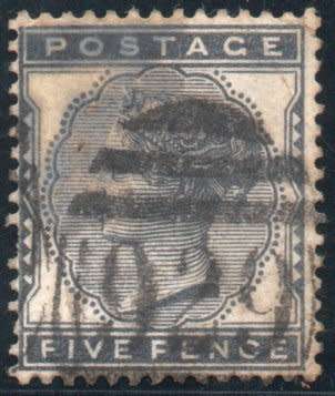Great Britain 1880-81 QV 5d indigo fine used. SG 169. Cat £175 (2018)