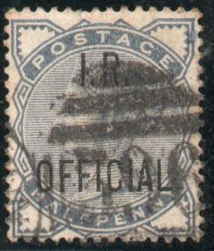 Great Britain 1884-88 QV I.R. Official 1½d slate-blue fine used. SG O5. Cat £35 (2018)