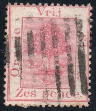 Orange Free State 1868 6d pale rose fine used. SG 4. Cat £8 (2018)