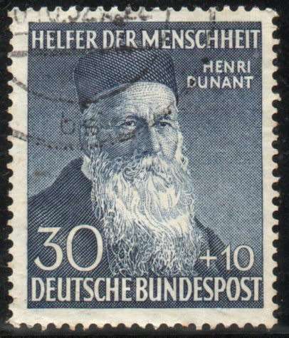 Germany West 1952 Humanitarian Relief Fund 30pf + 10pf blue very fine used. SG 1085. Cat £120.