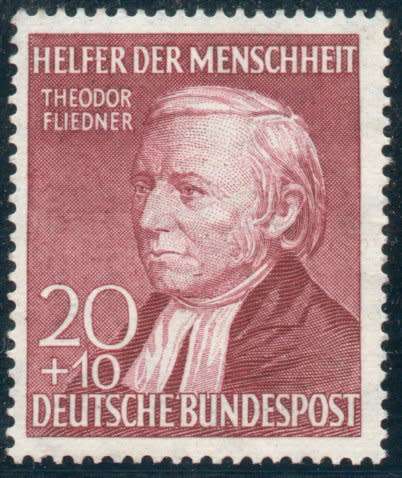 Germany West 1952 Humanitarian Relief Fund 20pf + 10pf lake unmounted mint. SG 1084. Cat £18. (2013)