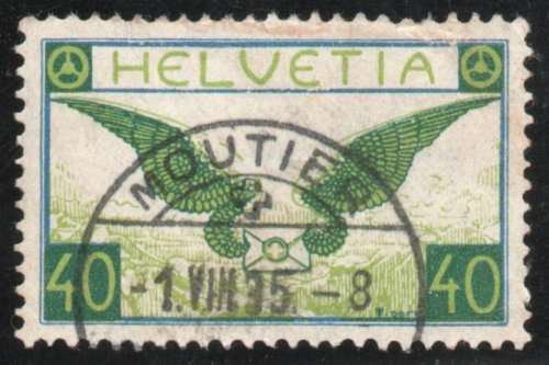 Switzerland 1929 Airmail 40c blue and green fine used. SG 322a. Cat £120 (2013)