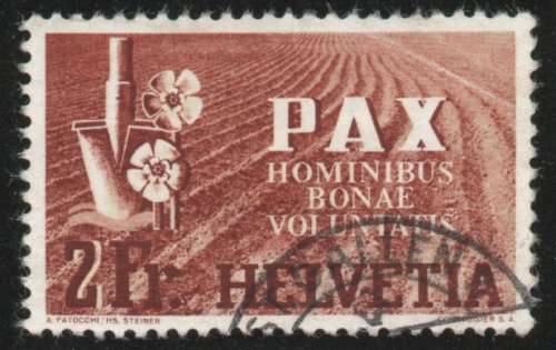 Switzerland 1945 Peace 2Fr fine used. SG 458. Cat £225 (2013)