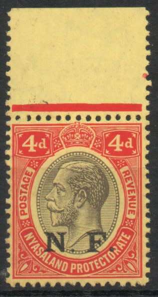 Tanganyika Nyasaland-Rhodesian Force 1916 4d top marginal very lmm. SG N4. Cat £50 (2018)