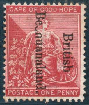 Bechuanaland 1891 Definitive 1d carmine-red with optd error mounted mint. SG 38. SACC 31.