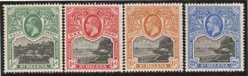 St Helena 1912 Defin ½d, 1d, 1½d and 2½d mounted mint. SG 72, 73, 74 and 76. Cat £14 (2018)