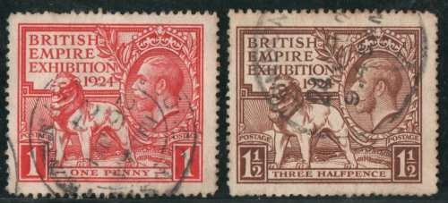 Great Britain 1924 British Empire Exhibition set of 2 very fine used. SG 430-431. Cat £25 (2018)