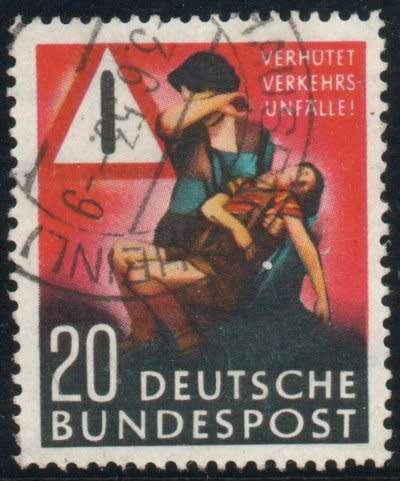Germany 1953 Road Safety Campaign 20pf very fine used. SG 1088. Cat £7 (2013)