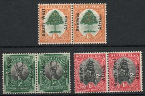 South West Africa 1927 London Pict ovpt set of 3 mounted mint. SACC 67-69 / SG 45-47. Cat £13 (2018)