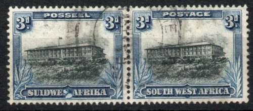 South West Africa 1931 Pictorials 3d perf up very fine used with white blob variety. SG 77var.