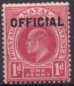 Natal 1904 KEVII Official 1d carmine unmounted mint. SACC 2. Cat R270. (2019-20)