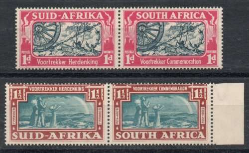 South Africa 1938 Voortrekker Commemoration set of 2 pairs umm. SACC 79-80. Cat R400. (2025)