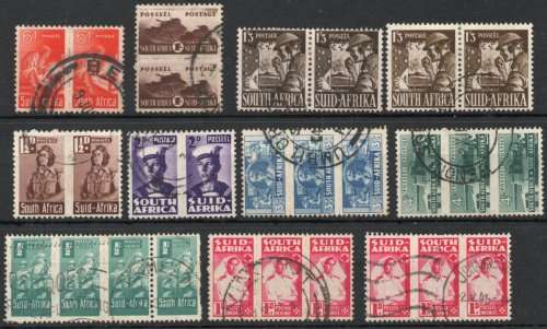 South Africa 1942-44 Small War set of 8 units + 1d shade + both 1/-3d pairs. SACC 95-102. Cat R583.