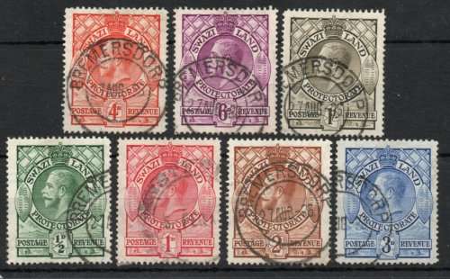Swaziland 1933 Definitive part set of 7 very fine used. SACC 10-16. Cat R173 (2019-20)
