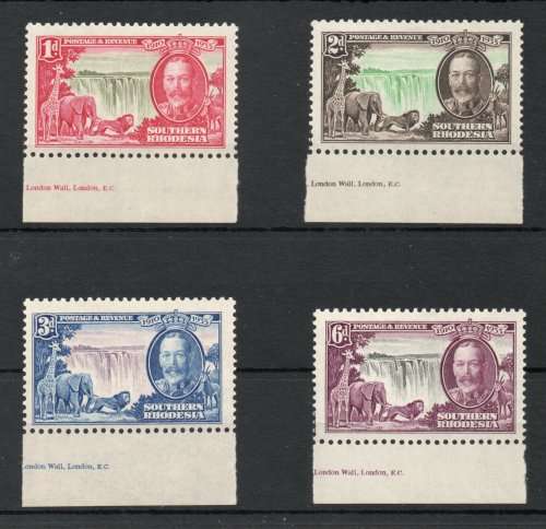 Southern Rhodesia 1935 KGV Silver Jubilee set of 4 very lmm. SACC 32-35. Cat R440 (2019-20)