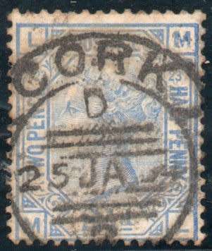 Great Britain 1880-83 QV 2½d blue plate 23 fine used. SG 157. Cat £35 (2018)