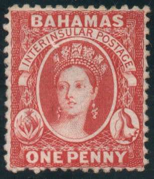 Bahamas 1863-77 Definitive 1d brown-lake perf 12½ mint no gum. SG 20. Cat £100 (2018)