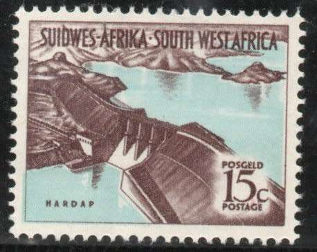 South West Africa 1961 Definitive 15c w/mark coat of arms umm. SACC 210. Cat R400. (2023-25)