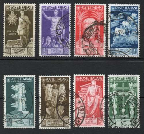 Italy 1937 `2000th Birth Anniv of Augustus the Great` part set of 8 vfu SG 506-513 Cat £18,85 (2013)
