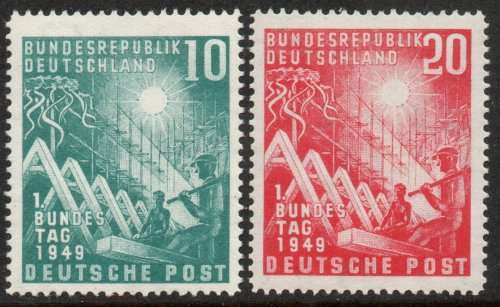 West Germany 1949 Opening of Parliament, Bonn set of 2 umm. Michel 111-112. Cat 100 Euro (2020/21)