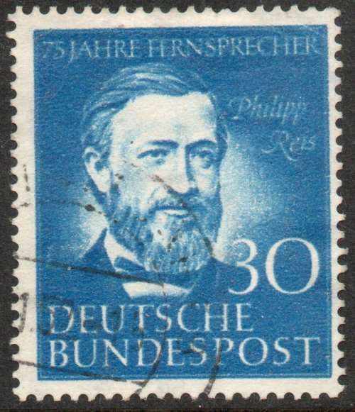 West Germany 1952 75th Anniv of German Telephone Service 30pf vfu. Michel 161. Cat 18 Euro (2020/21)