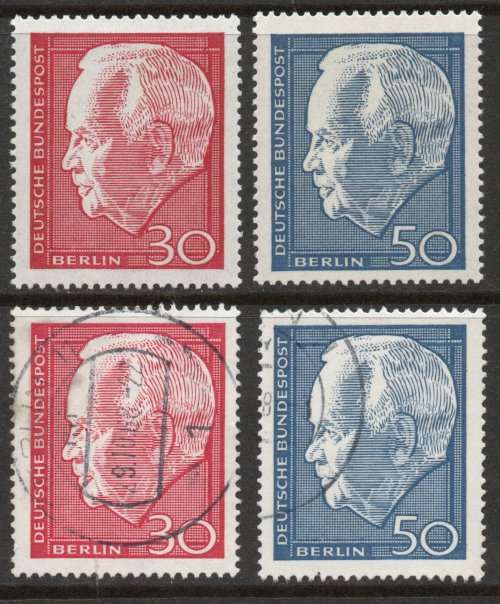 Germany Berlin 1967 President Lubke set of 2 umm and used. Michel 314-315. Cat 1,50 Euro (2020/21)