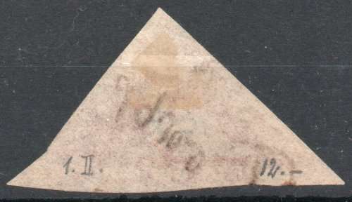 Cape of Good Hope 1863-64 Triangular 1d deep brown-red fiscally used. SACC 14a. Cat R9500 (2019-20)