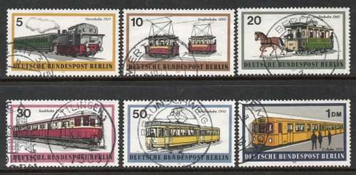 Germany Berlin 1971 Berlin Rail Transport set of 6 vfu. Michel 379-384. Cat 5,50 Euro (2020/21)