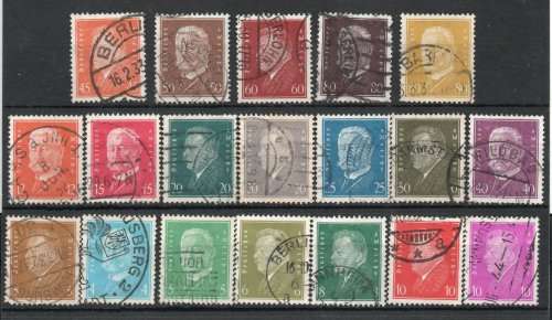 Germany 1928 Definitive set of 19 fine - very fine used. SG 424-442. Cat £46,60 (2013)