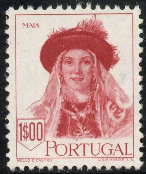 Portugal 1947 Regional Costumes 1e red mounted mint. SG 1006. Cat £29 (2012)