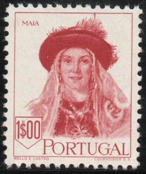 Portugal 1947 Regional Costumes 1e red mounted mint. SG 1006. Cat £29 (2012)