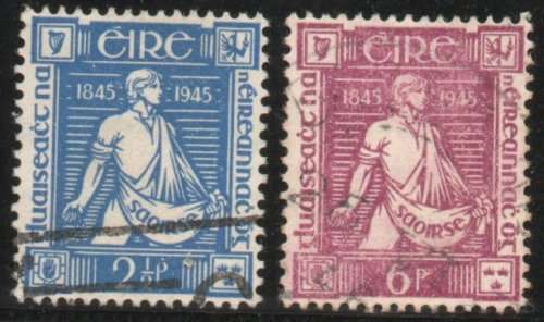 Ireland 1945 Death Cent of Thomas Davis set of 2 vfu. SG 136-137. Cat £10,75 (2022)