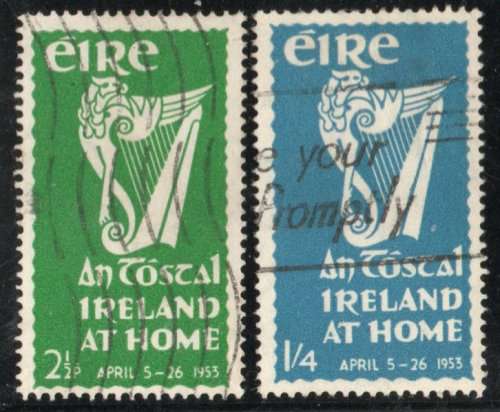 Ireland 1953 Ireland at Home set of 2 vfu. SG 154-155. Cat £30,35 (2022)