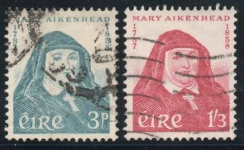Ireland 1958 Death Cent of Mother Aikenhead set of 2 fine used. SG 174-175. Cat £9,10 (2022)