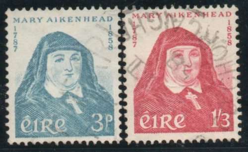 Ireland 1958 Death Cent of Mother Aikenhead set of 2 very fine used. SG 174-175. Cat £9,10 (2022)