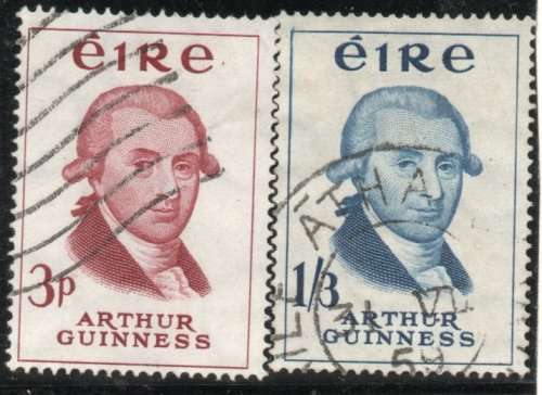 Ireland 1959 Bicent of Guiness Brewery set of 2 fine used. SG 178-179. Cat £7,10 (2022)