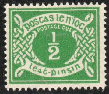 Ireland 1940-70 Postage Due ½d emerald green lightly mounted mint. SG D5. Cat £30 (2022)