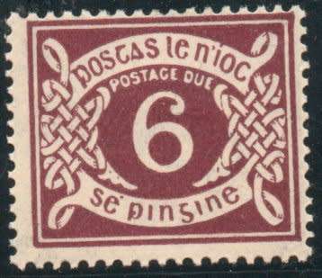 Ireland 1925 Postage Due 6d plum lightly mounted mint. SG D4. Cat £7 (2022)