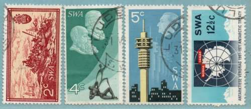 South West Africa 1971 10th Anniv of RSA Republic set of 4 vfu. SACC 240-243. Cat R189 (2023-25)