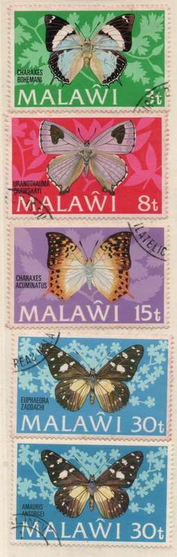 Malawi 1973 butterflies set of 5 very fine used. SG 429-433. Cat £16 (2013)