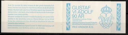 Sweden 1972 King Gustaf VI 90th birthday booklet. SG 716-720. Cat £8 (2013)