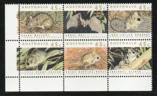 Australia 1992 Threatened Species set of 6 unmounted mint. SG 1312-1317. Cat £4,80 (2013)