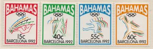 Bahamas 1992 Barcelona Olympic Games set of 4 unmounted mint. SG 939-942. Cat £9,70 (2013)