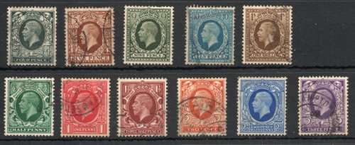 Great Britain 1934-36 KGV Definitive set of 11 very fine used. SG 439-449. Cat £20 (2022)