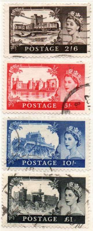 Great Britain 1959-68 Definitive set of 4 vfu. W/mark Multi Crown. SG 595-598. Cat £11 (2022)