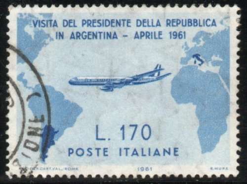 Italy 1961 Visit of President Gronchi to South America 170L vfu. SG 1053. Cat £4,50 (2012)