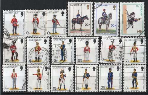 Guernsey 1974 Guernsey Militia set of 18 very fine used. SG 98-113. Cat £6 (2012)