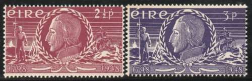 Ireland 1948 `150th Anniv of Insurrection` set of 2 unmounted mint. SG 144-145. Cat £4,50 (2022)