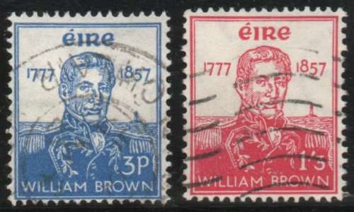 Ireland 1957 `Death Centenary of Admiral Brown` set of 2 very fine used. SG 168-169. Cat £17 (2022)